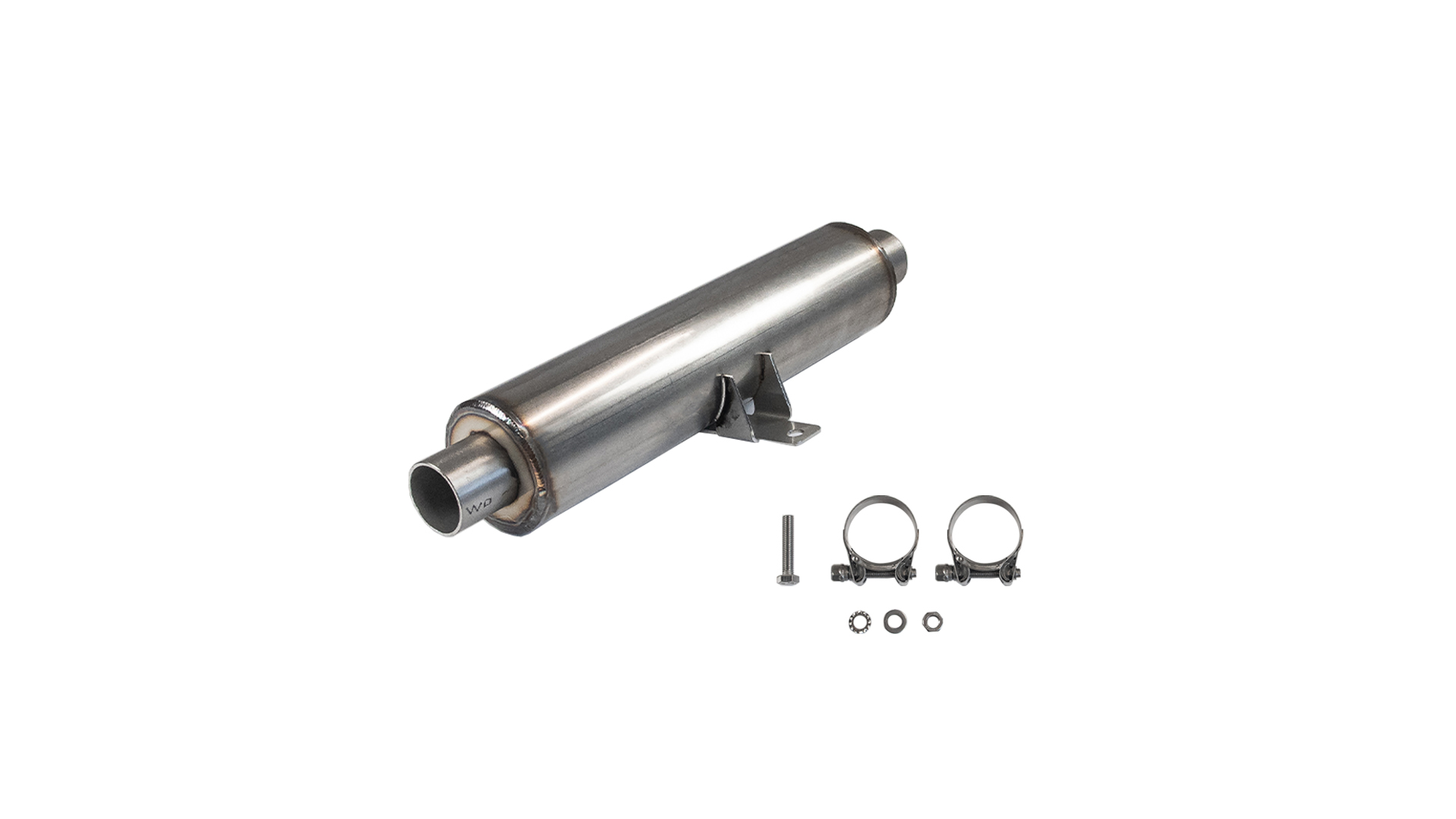 Exhaust silencer — OD Ø 38mm / Stainless steel